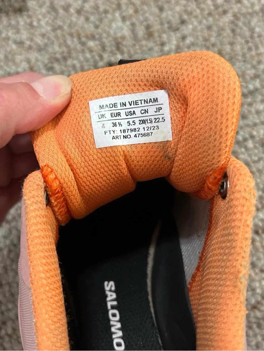 Salomon Pink Orange Training Sneakers